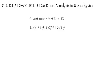 Introduction to Data Analysis in Geophysics Using UNIX