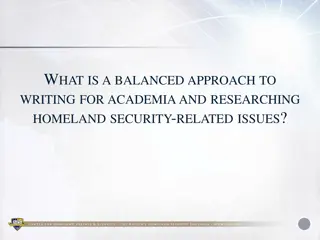 Writing and Research Approach for Homeland Security Issues