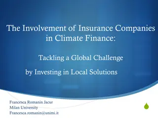 The Role of Insurance Companies in Climate Finance: Addressing Global Challenges through Local Investments