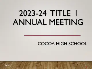 Title I Program in Cocoa High School for Fiscal Year 2024