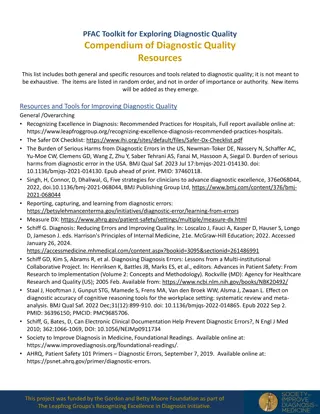 Toolkit for Exploring Diagnostic Quality Resources