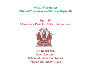 Elementary Particles and Their Interactions in Nuclear and Particle Physics