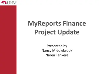 Finance Project Update Presentation by Nancy Middlebrook & Naren Tarikere