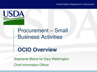 Overview of United States Department of Agriculture OCIO Small Business Activities