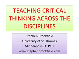 Enhancing Critical Thinking: Strategies and Practices Across Disciplines