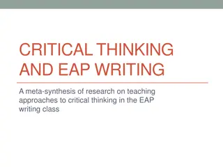 Enhancing Critical Thinking in EAP Writing: A Meta-Synthesis Study