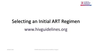 Selecting an Initial ART Regimen Guidelines