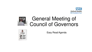 General Meeting of Council of Governors Easy Read Agenda