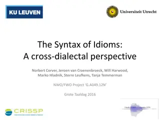 Exploring the Syntax of Idioms: A Cross-Dialectal Study