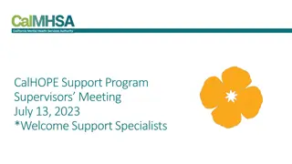 CalHOPE Support Program Supervisors Meeting Summary