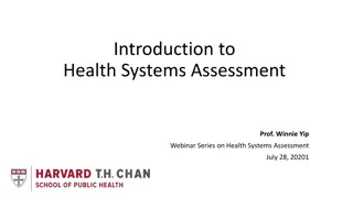 Health Systems Assessment: Understanding Control Knobs and Policy Levers