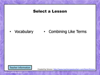 Essential Vocabulary for Combining Like Terms in Algebra