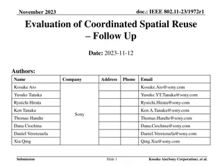 Evaluation of Coordinated Spatial Reuse in Multi-AP Scenarios for IEEE 802.11-23/1972r1