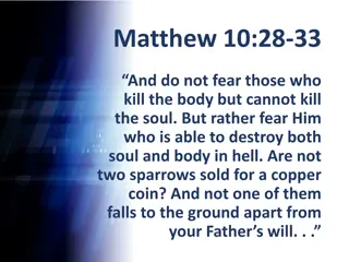 Understanding Matthew 10:28-33: Fear God, Confess Christ, Value Your Soul