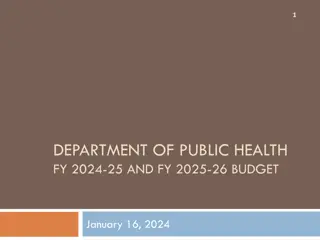 Overview of Department of Public Health Budget FY 2024-25