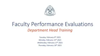 Faculty Performance Evaluations Department Head Training Overview