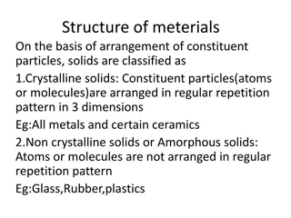 Crystal Structure and Classification of Solids Based on Particle Arrangement