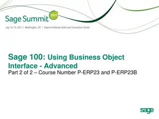 Sage 100: Using Business Object Interface - Advanced Part 2