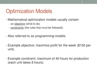 Introduction to Optimization Models in Linear Programming