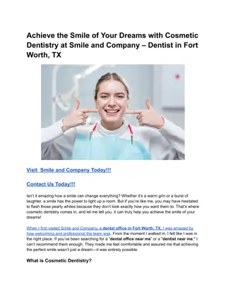 Achieve the Smile of Your Dreams with Cosmetic Dentistry at Smile and Company – Dentist in Fort Worth, TX