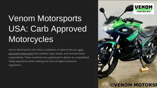 Ride Green with Venom Motorsports’ CARB-Approved Motorcycles