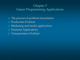 Linear Programming Applications in Production and Marketing