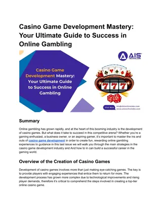 Casino Game Development Mastery_ Your Ultimate Guide to Success in Online Gambling