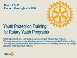 Rotary Youth Program Youth Protection Training Overview