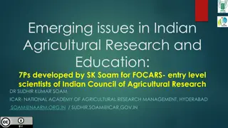 Emerging Agricultural Challenges and Solutions: Insights from Indian Research