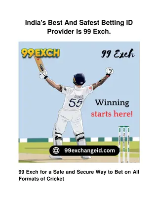 India's Best And Safest Betting ID Provider Is 99 Exch