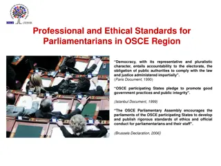 Professional and Ethical Standards for Parliamentarians in the OSCE Region