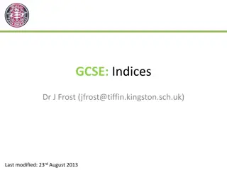 GCSE Laws of Indices with Dr. J. Frost - Study Materials and Exercises