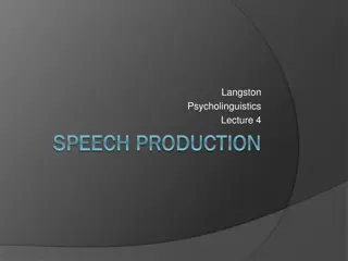 Insights into Speech Production: Models, Errors, and Implications