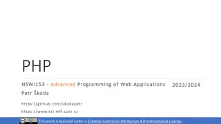 Advanced Programming of Web Applications - PHP