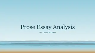 Prose Essay Analysis Success Criteria