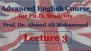 Adjectives in Ph.D. English Course by Prof. Dr. Ahmed Ali Mohammed