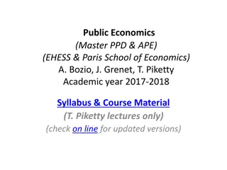 Public Economics Course Summary - EHESS & Paris School of Economics