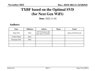 Optimal SVD Based TXBF for Next-Gen WiFi Development