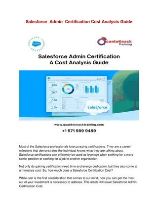 Salesforce  Admin  Certification Cost Analysis Guide