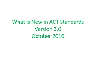 Updates in ACT Standards Version 3.0 October 2016