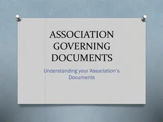 Understanding Association Governing Documents: Declaration, Bylaws, Articles of Incorporation, Rules/Regulations, Policies/Procedures