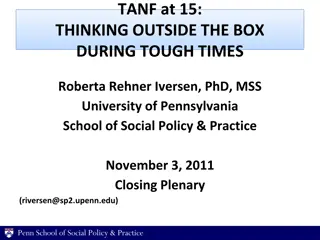 Thinking Outside the Box to Enhance TANF Programs