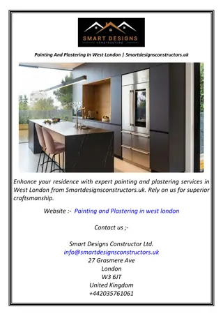 Painting And Plastering In West London | Smartdesignsconstructors.uk