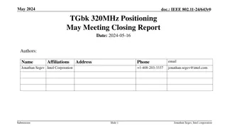 IEEE 802.11-24/643r0 TGbk 320MHz Positioning May Meeting Closing Report