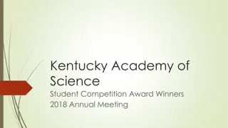 Kentucky Academy of Science Student Competition Award Winners 2018 Recap