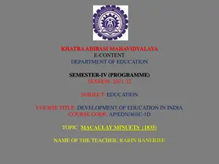 Macaulay Minutes: Impact on Indian Education System in 1835