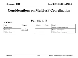 IEEE 802.11-22/1516r0 AP Coordination Considerations