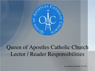 Queen of Apostles Catholic Church Lector/Reader Responsibilities