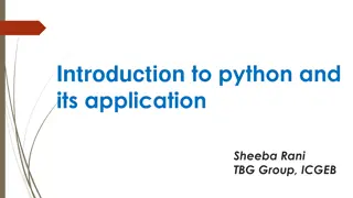 Introduction to Python and its Applications