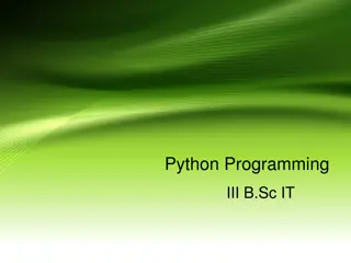 Introduction to Python Programming for B.Sc. IT Students